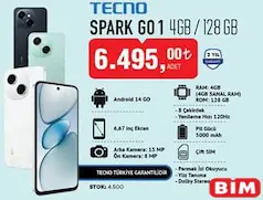 TECNO SPARK GO 1 4GB/128 GB CEP TELEFONU TECNO SPARK GO 1 4GB/128 GB CEP TELEFONU